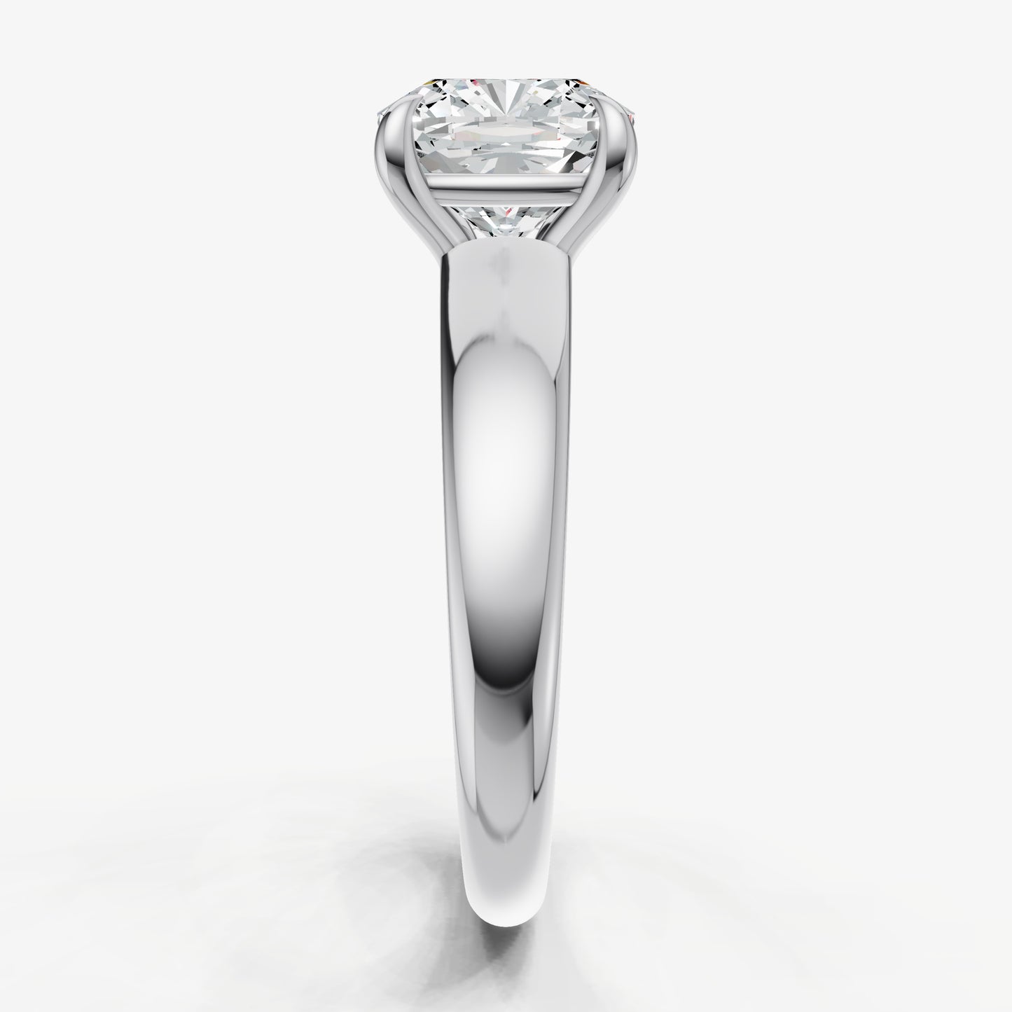 Cushion East-West Oval Diamond Solitaire Engagement Ring