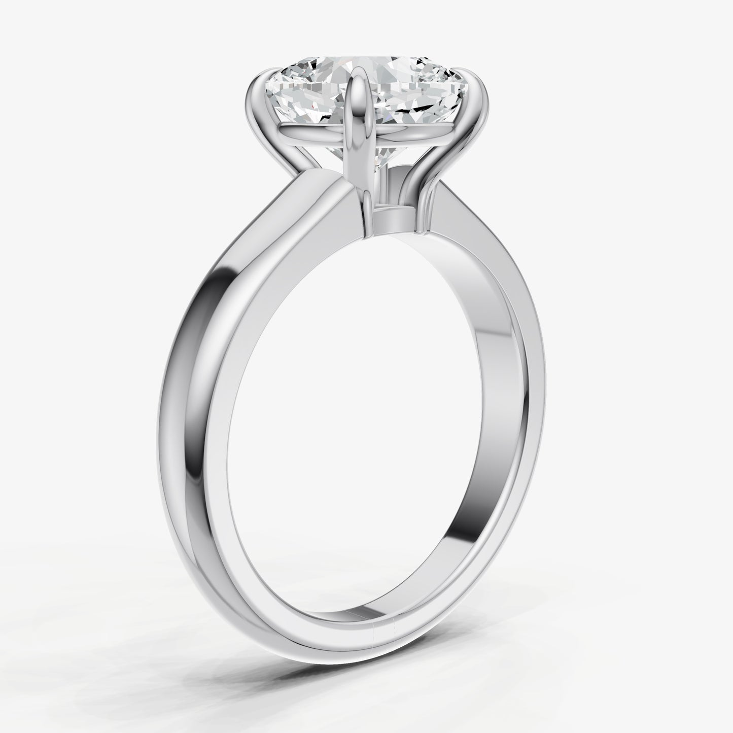 Cushion East-West Oval Diamond Solitaire Engagement Ring