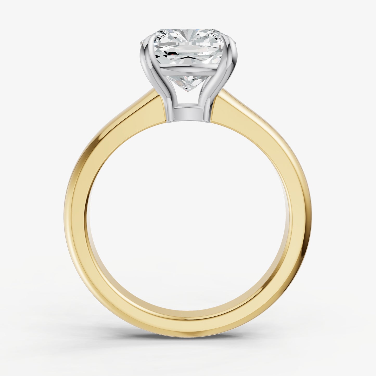 Cushion East-West Oval Diamond Solitaire Engagement Ring