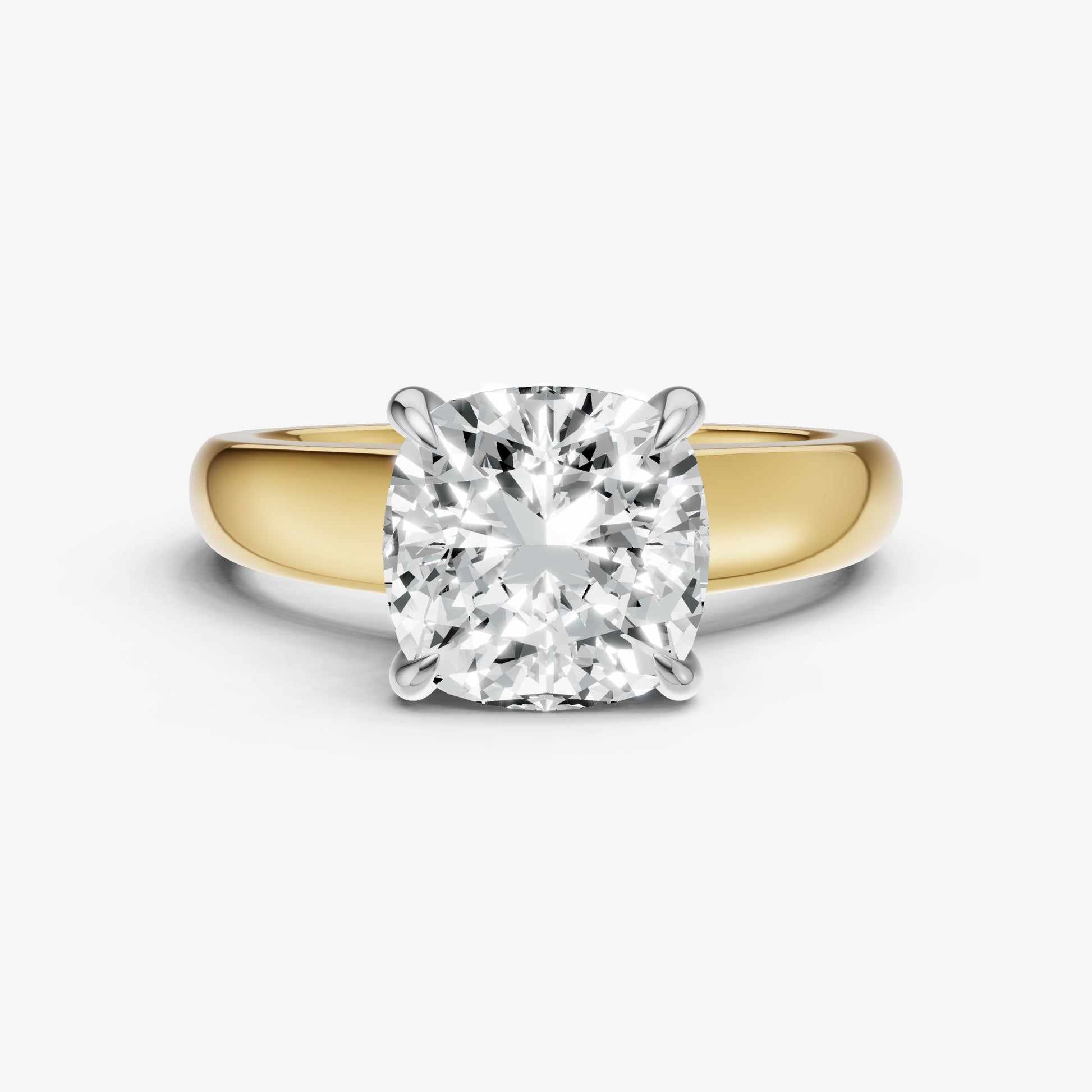 Cushion East-West Oval Diamond Solitaire Engagement Ring
