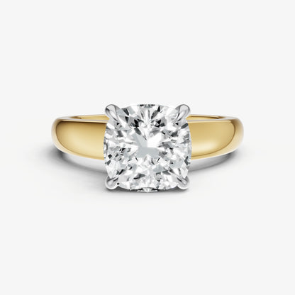 Cushion East-West Oval Diamond Solitaire Engagement Ring