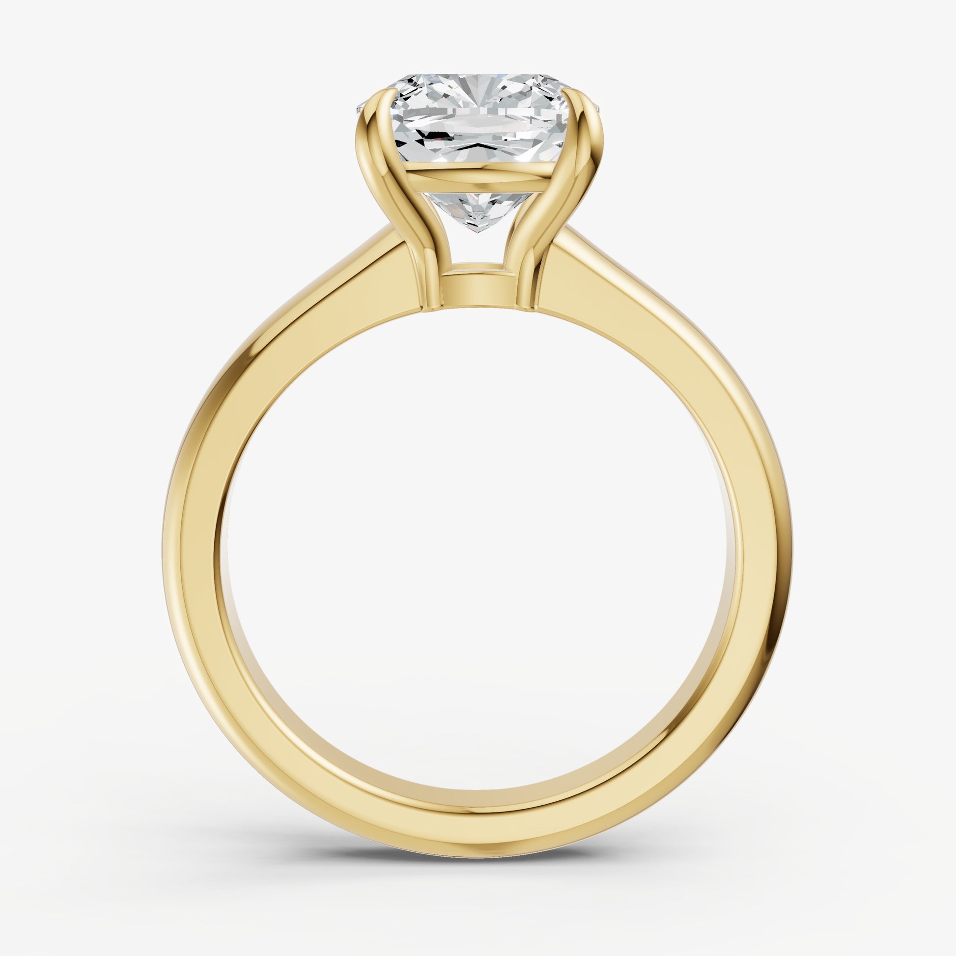 Cushion East-West Oval Diamond Solitaire Engagement Ring