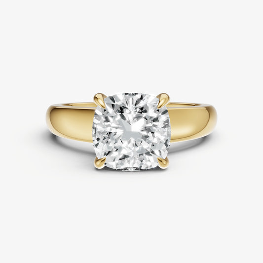 Cushion East-West Oval Diamond Solitaire Engagement Ring