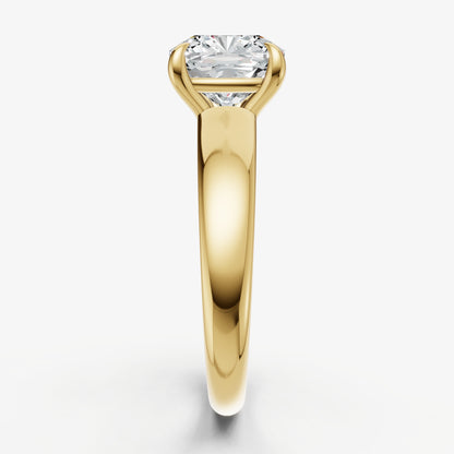 Cushion East-West Oval Diamond Solitaire Engagement Ring
