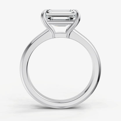 Emerald East-West Oval Diamond Solitaire Engagement Ring