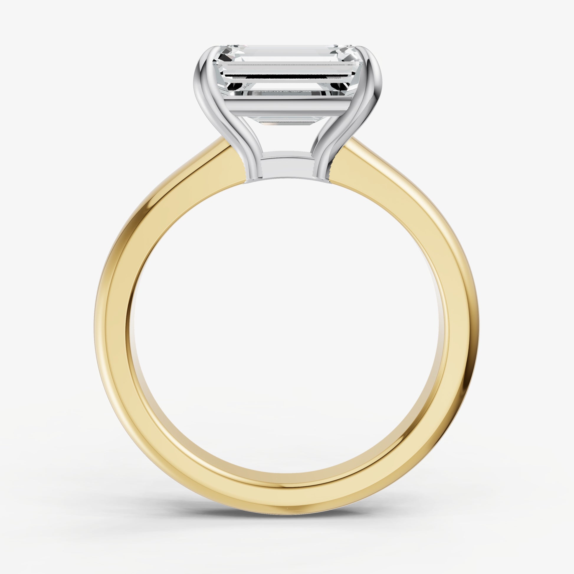 Emerald East-West Oval Diamond Solitaire Engagement Ring