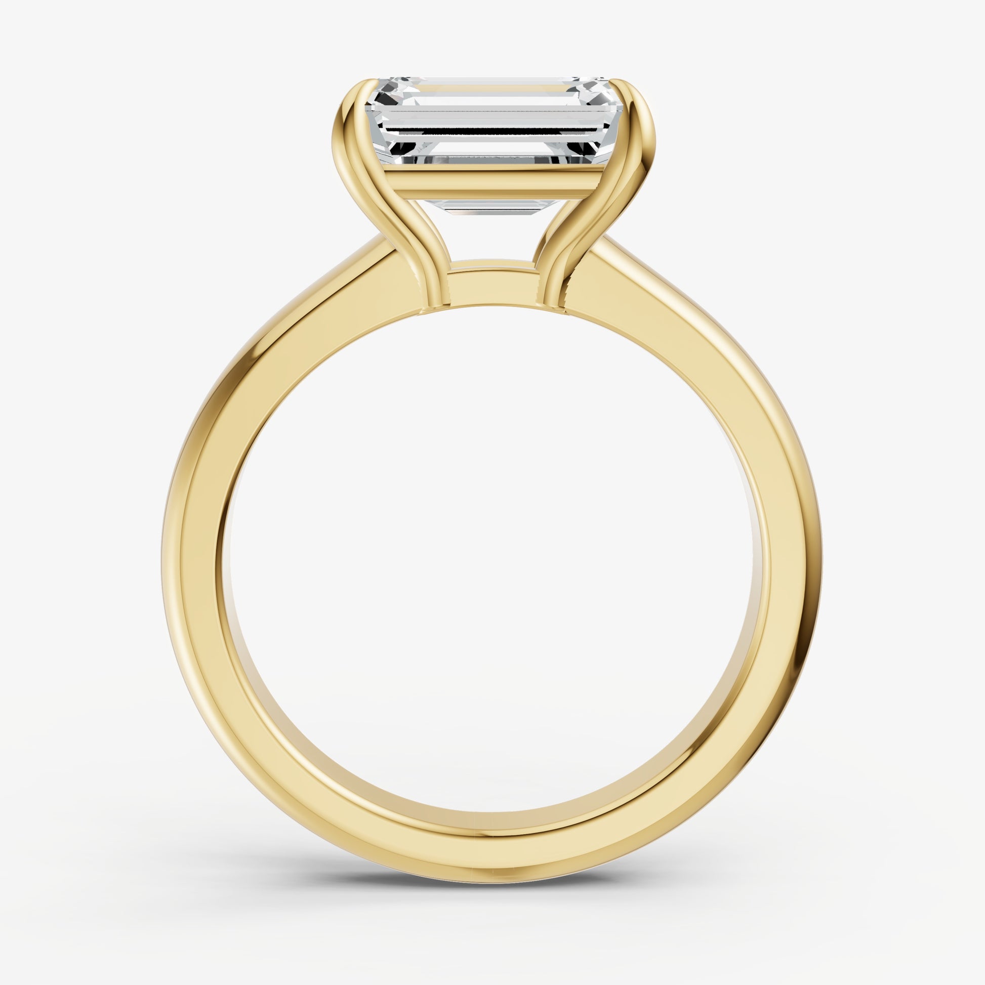 Emerald East-West Oval Diamond Solitaire Engagement Ring