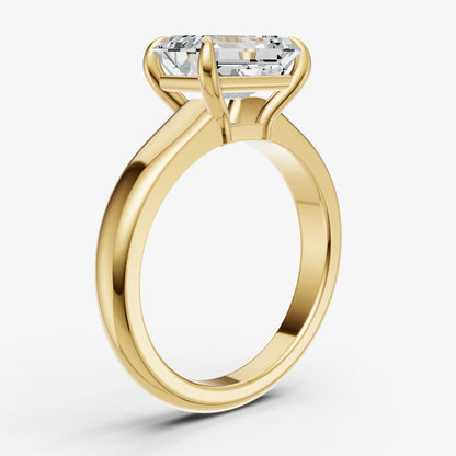 Emerald East-West Oval Diamond Solitaire Engagement Ring