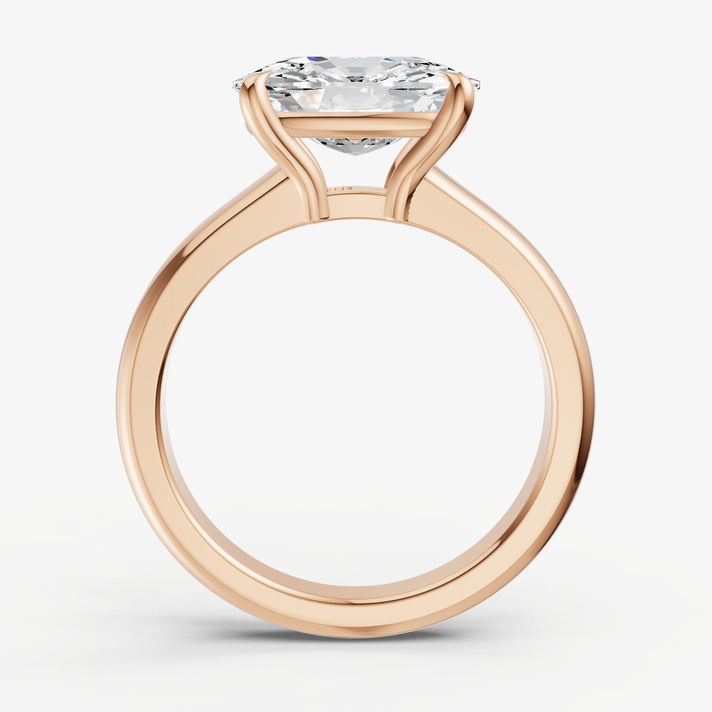 Elongated Cushion East-West Oval Diamond Solitaire Engagement Ring