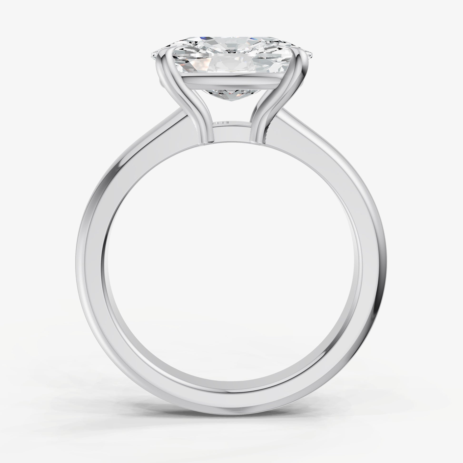 Elongated Cushion East-West Oval Diamond Solitaire Engagement Ring