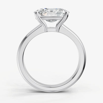Elongated Cushion East-West Oval Diamond Solitaire Engagement Ring