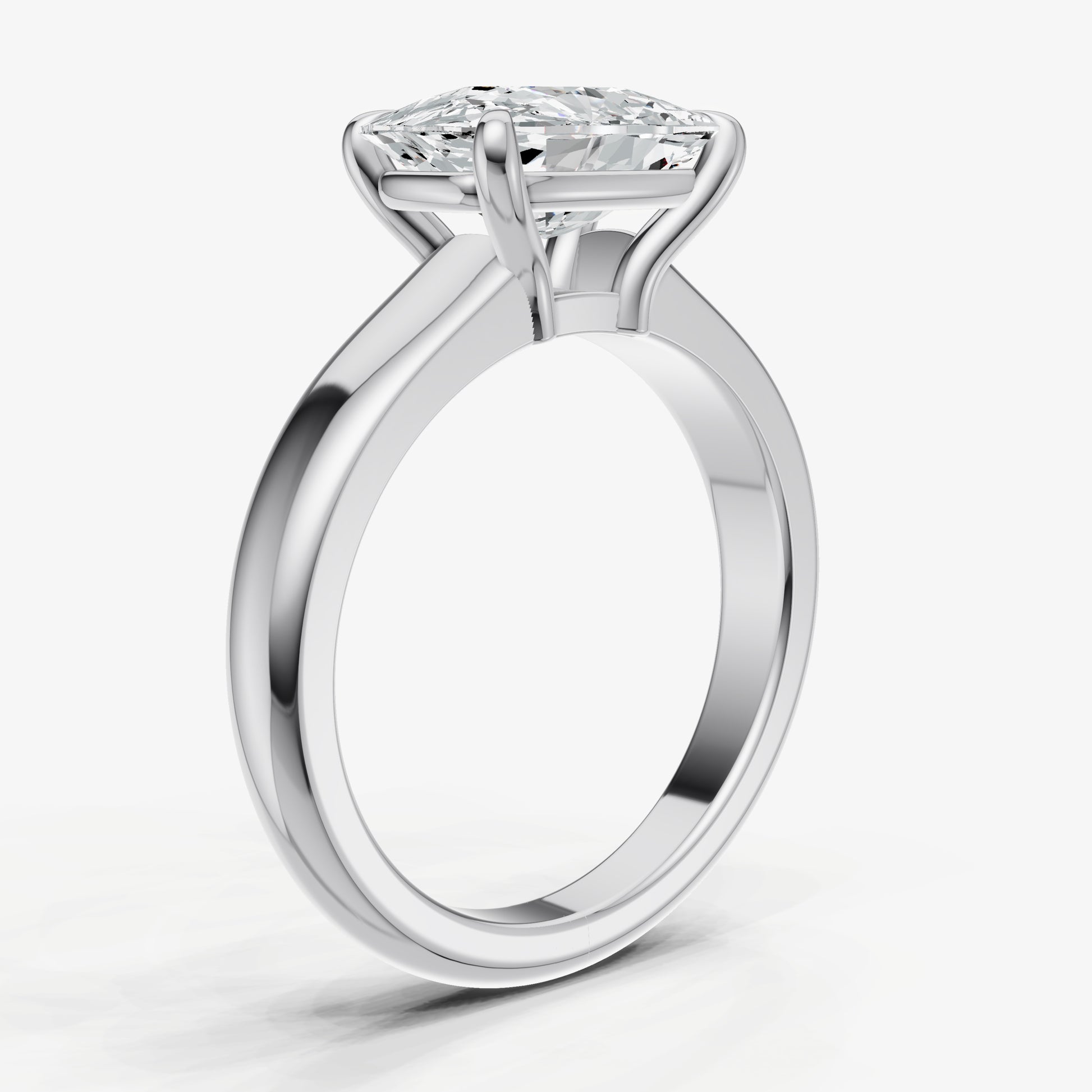 Elongated Cushion East-West Oval Diamond Solitaire Engagement Ring