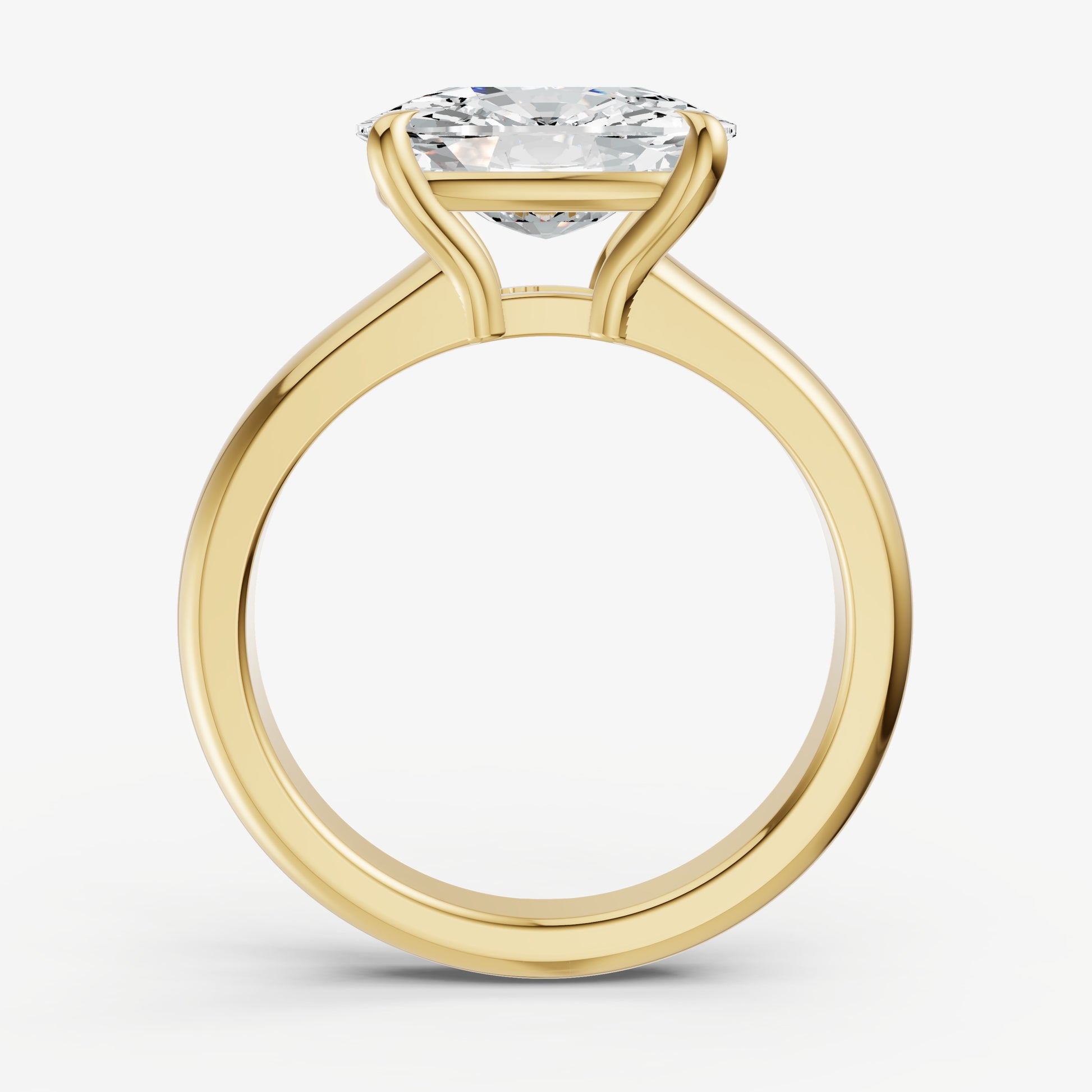 Elongated Cushion East-West Oval Diamond Solitaire Engagement Ring