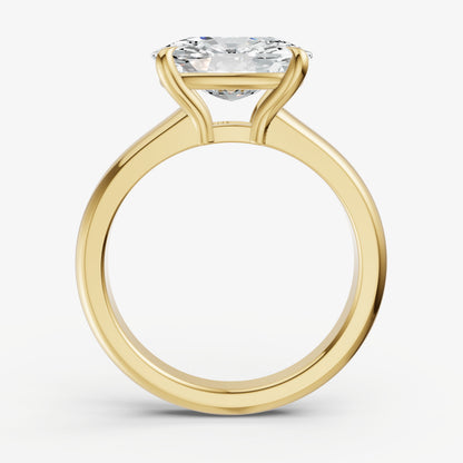 Elongated Cushion East-West Oval Diamond Solitaire Engagement Ring