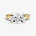 Elongated Cushion East-West Diamond Solitaire Engagement Ring