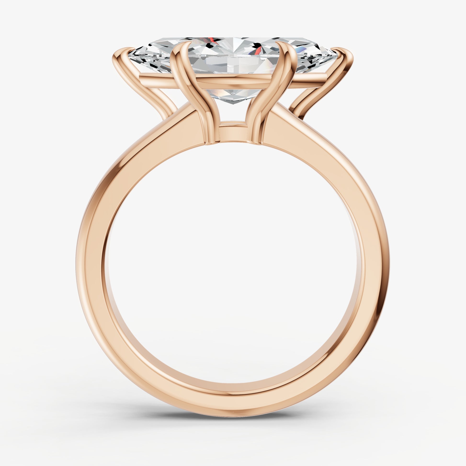 Marquise East-West Oval Diamond Solitaire Engagement Ring
