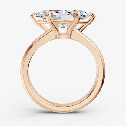 Marquise East-West Oval Diamond Solitaire Engagement Ring