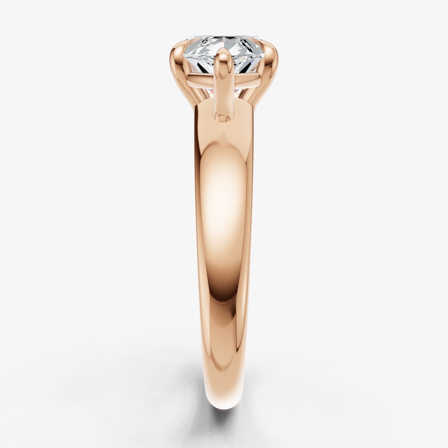 Marquise East-West Oval Diamond Solitaire Engagement Ring