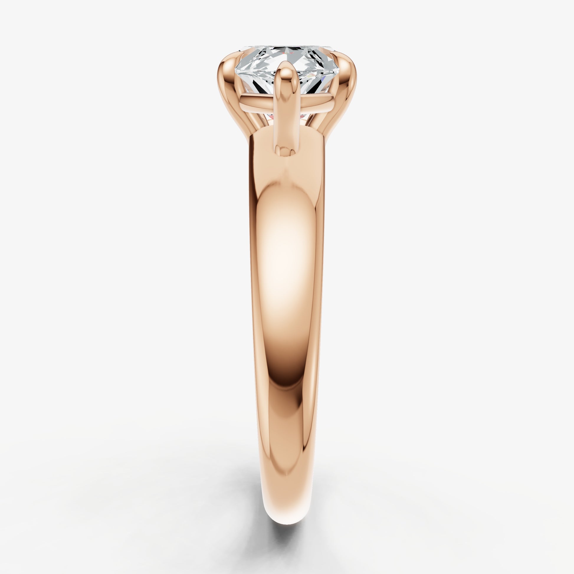 Marquise East-West Oval Diamond Solitaire Engagement Ring