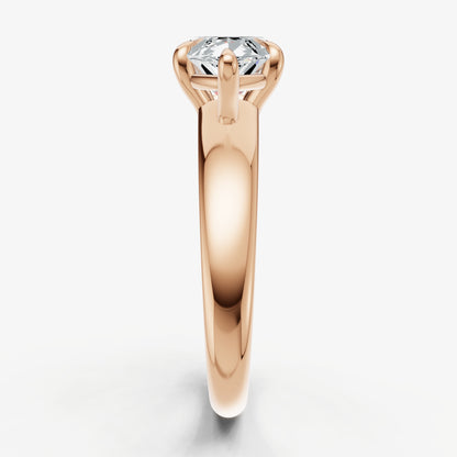 Marquise East-West Oval Diamond Solitaire Engagement Ring
