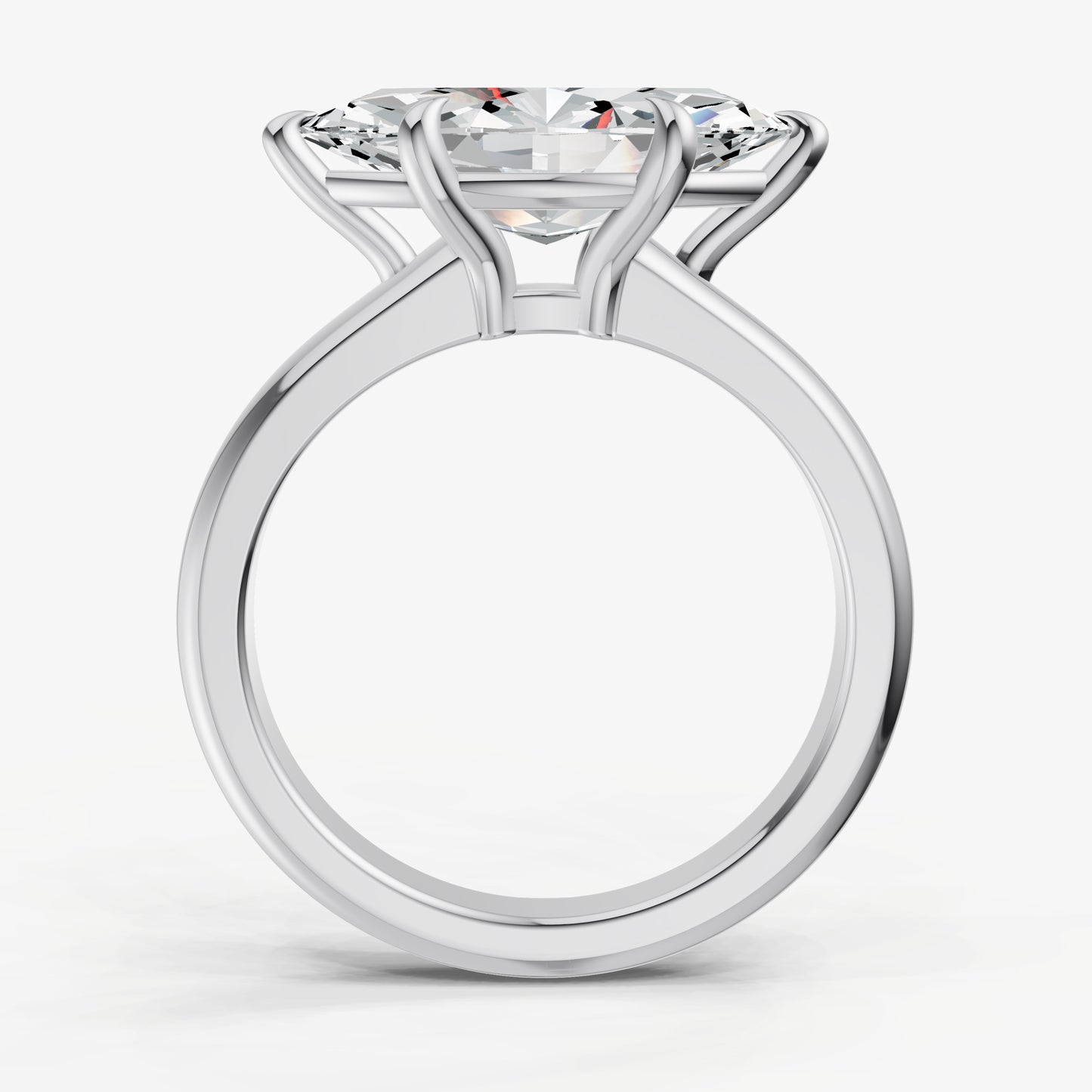 Marquise East-West Oval Diamond Solitaire Engagement Ring