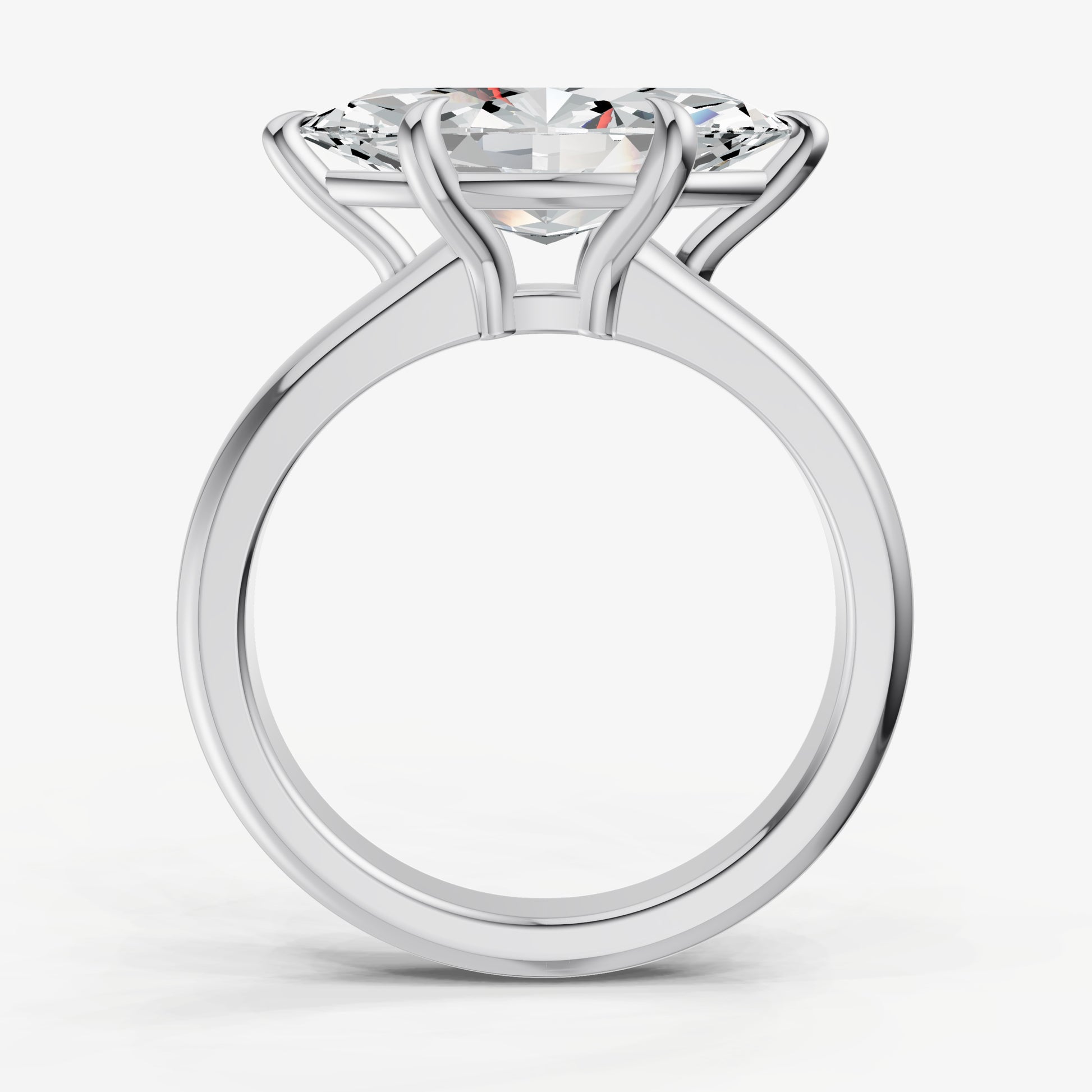 Marquise East-West Oval Diamond Solitaire Engagement Ring