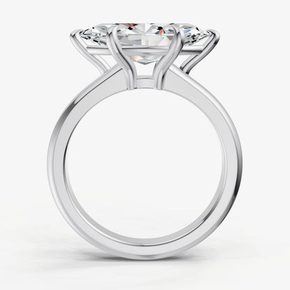 Marquise East-West Oval Diamond Solitaire Engagement Ring