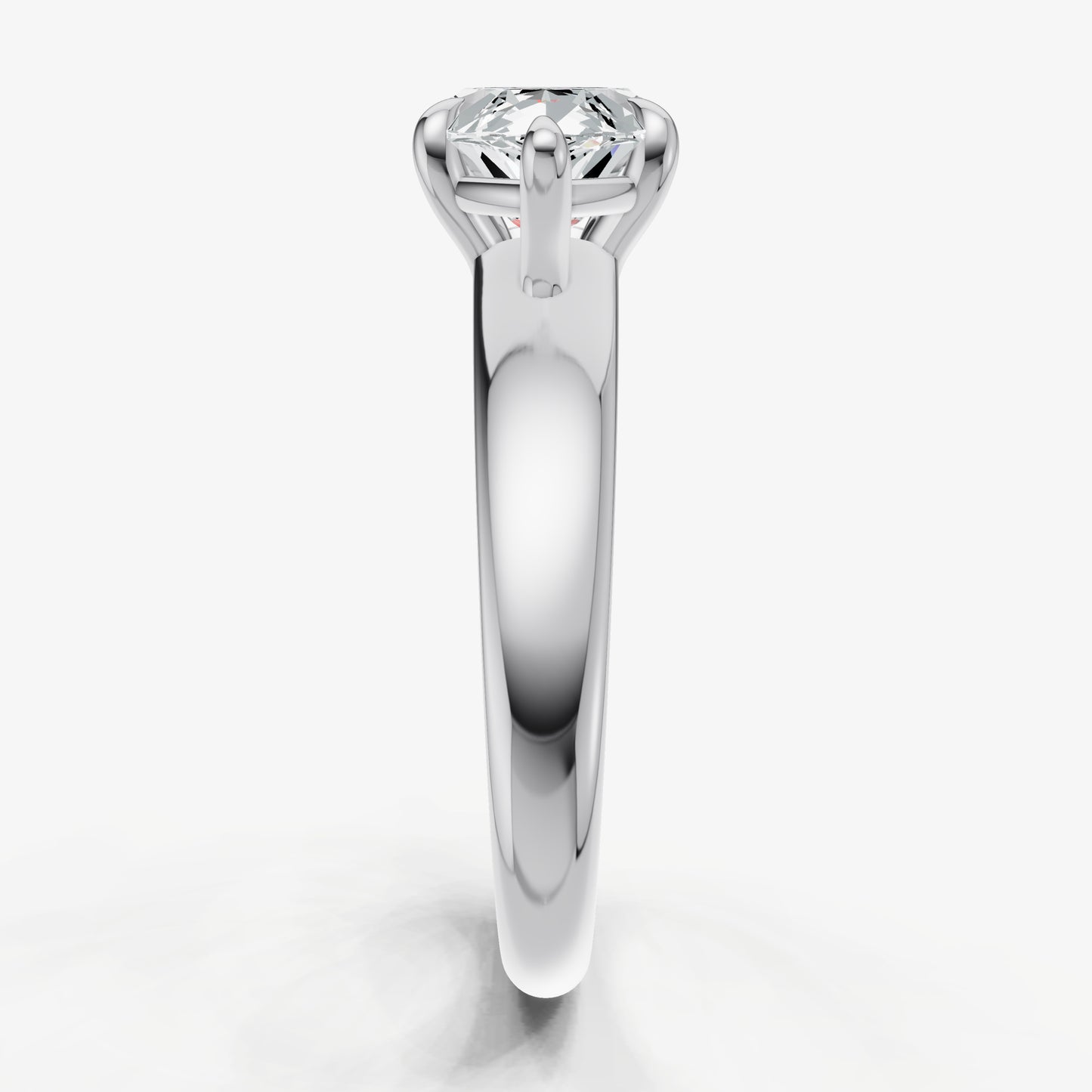 Marquise East-West Oval Diamond Solitaire Engagement Ring