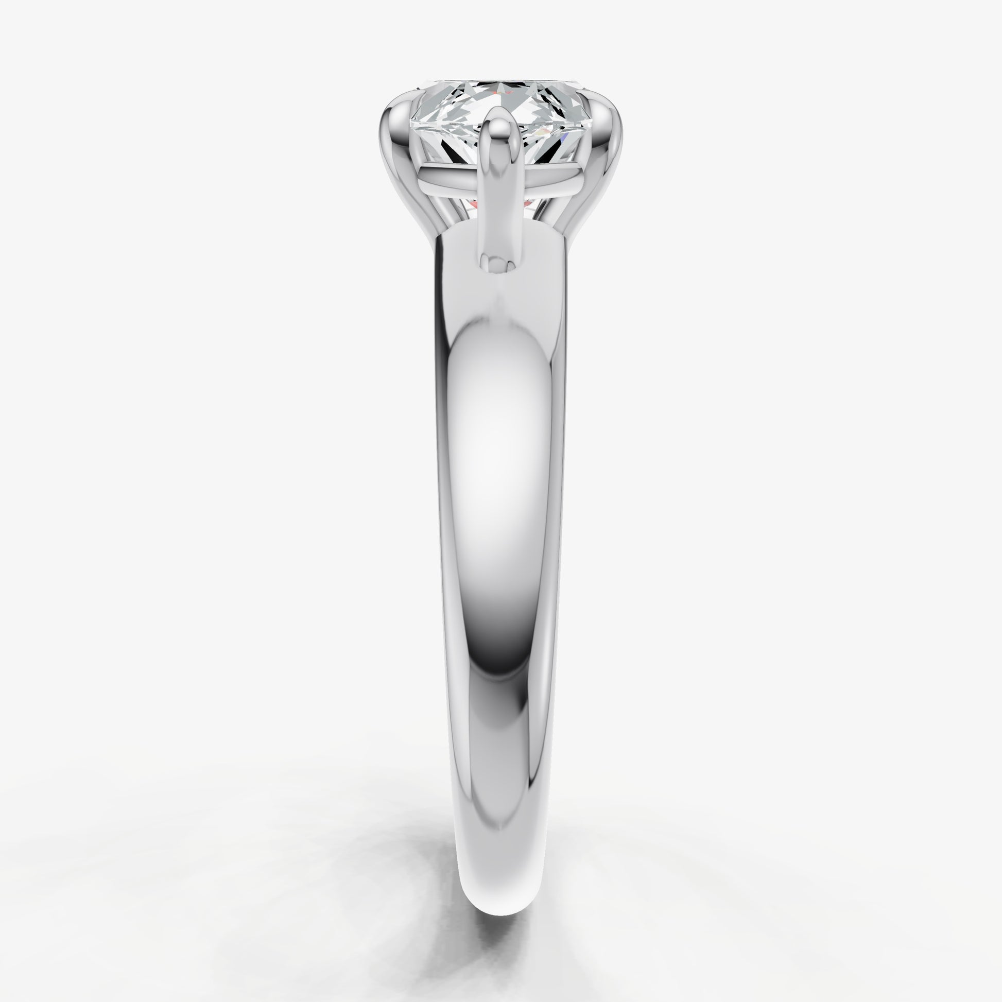 Marquise East-West Oval Diamond Solitaire Engagement Ring