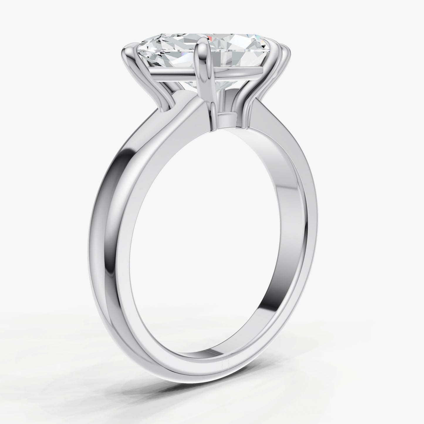 Marquise East-West Oval Diamond Solitaire Engagement Ring