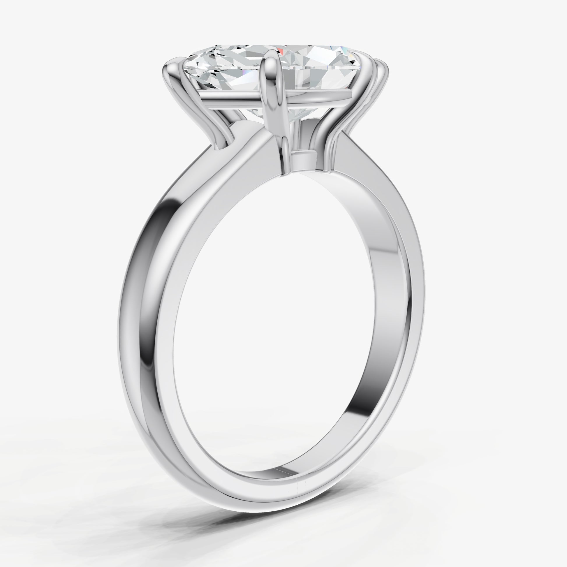 Marquise East-West Oval Diamond Solitaire Engagement Ring