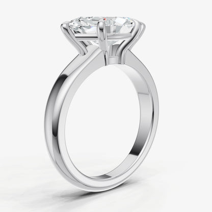 Marquise East-West Oval Diamond Solitaire Engagement Ring