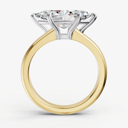 Marquise East-West Oval Diamond Solitaire Engagement Ring