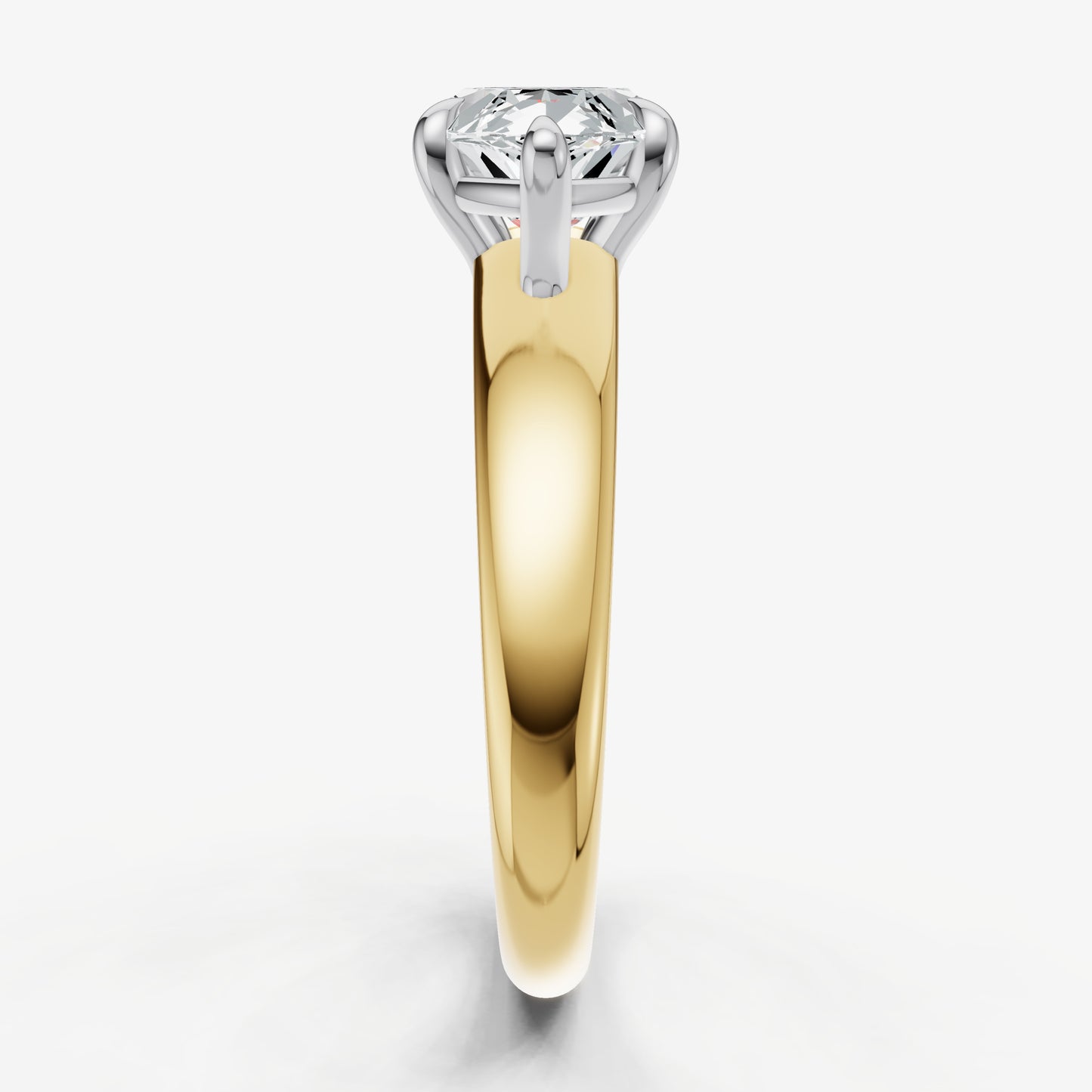 Marquise East-West Oval Diamond Solitaire Engagement Ring