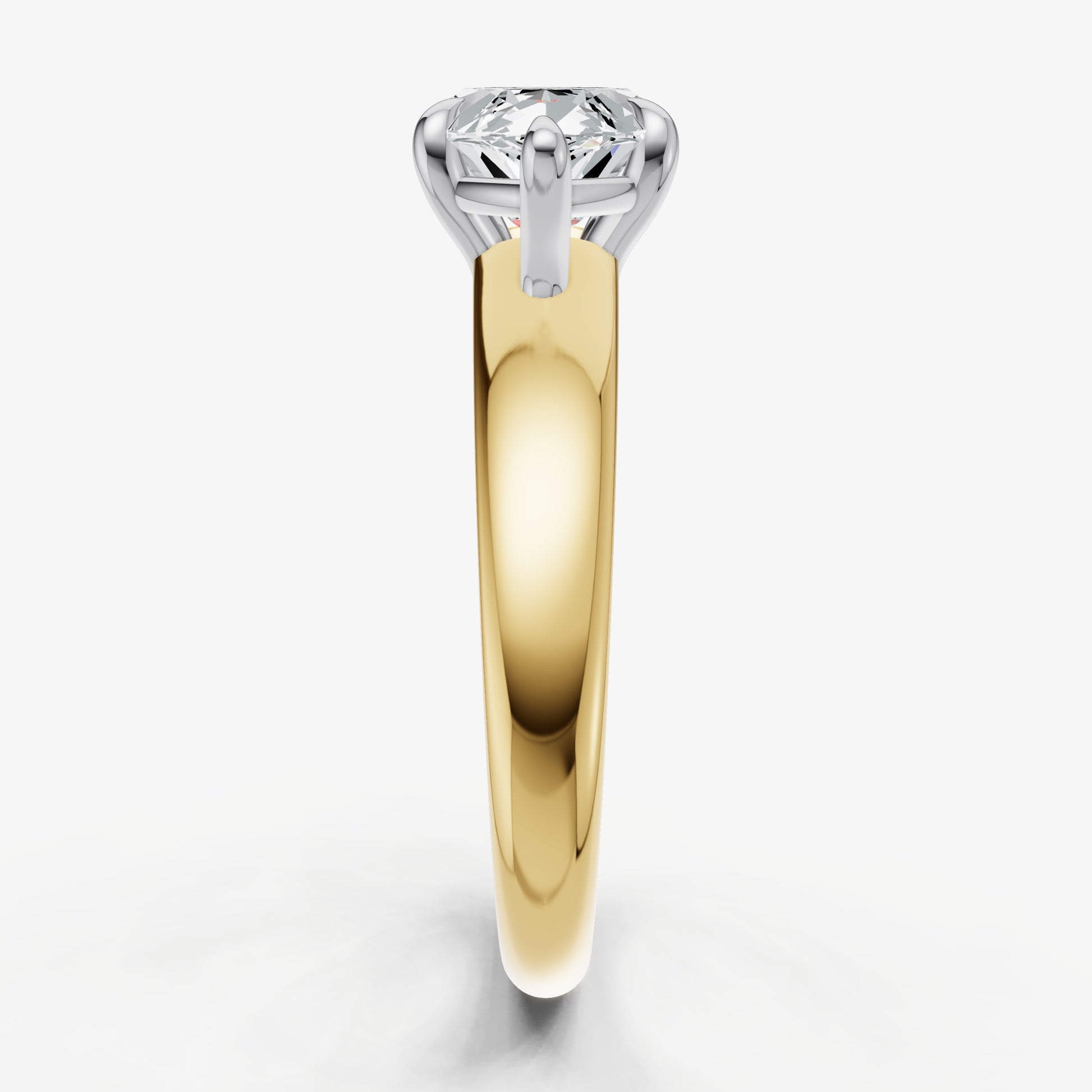 Marquise East-West Oval Diamond Solitaire Engagement Ring