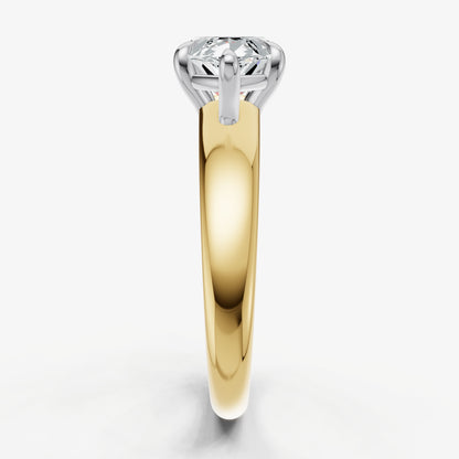 Marquise East-West Oval Diamond Solitaire Engagement Ring