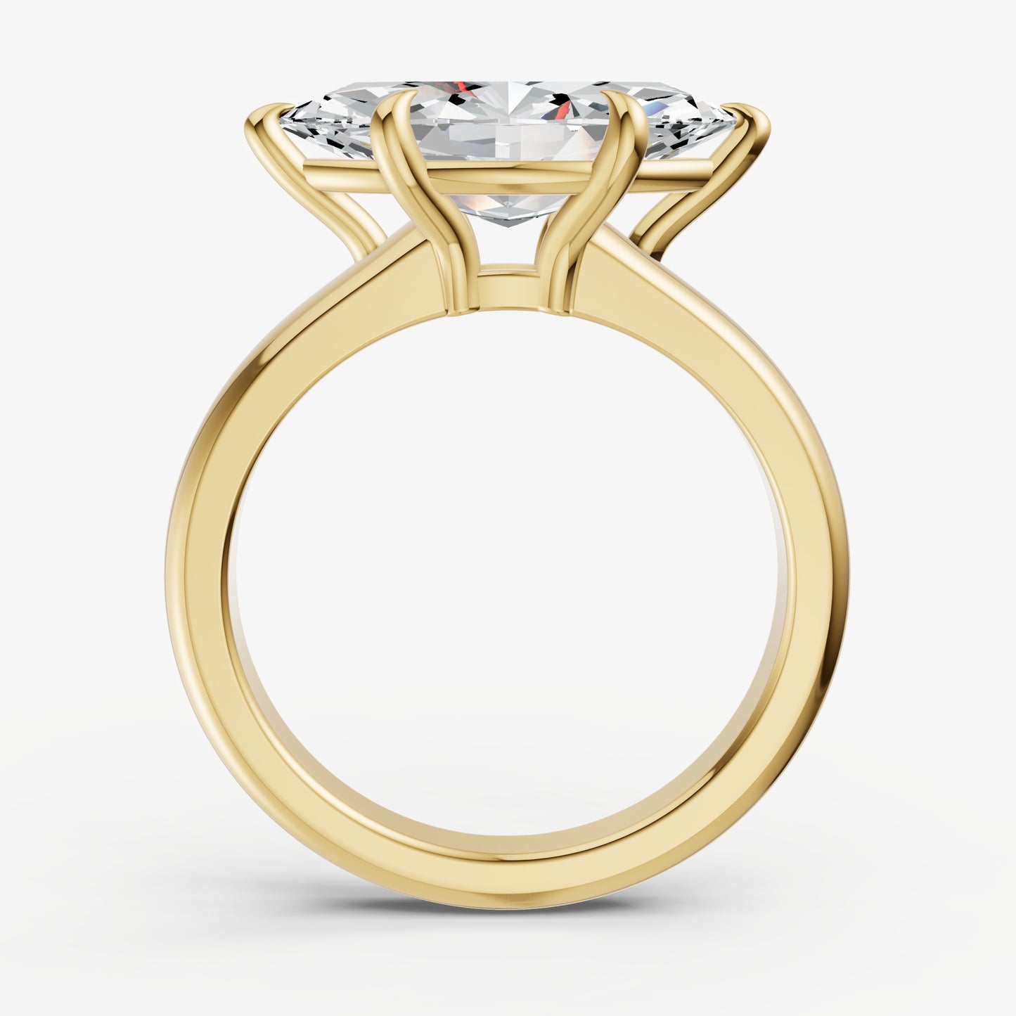 Marquise East-West Oval Diamond Solitaire Engagement Ring
