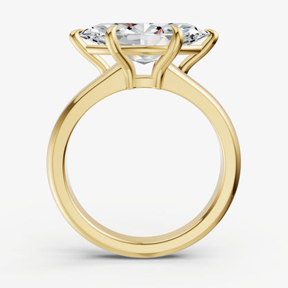 Marquise East-West Oval Diamond Solitaire Engagement Ring