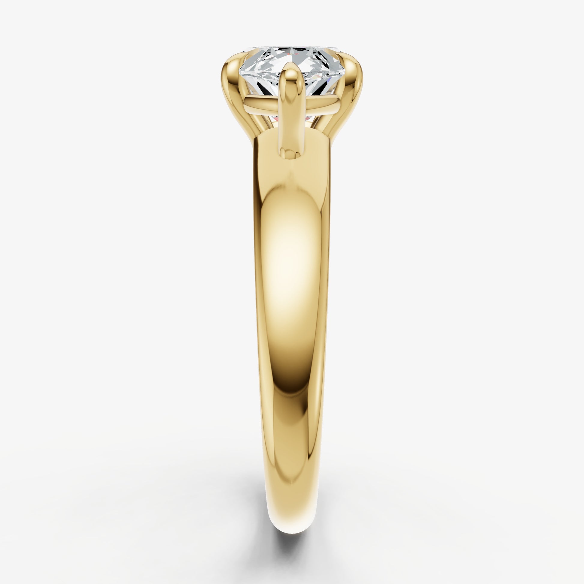 Marquise East-West Oval Diamond Solitaire Engagement Ring