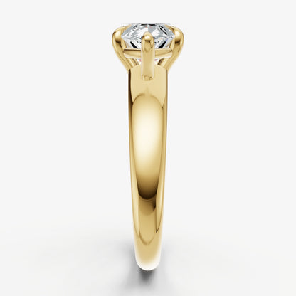 Marquise East-West Oval Diamond Solitaire Engagement Ring