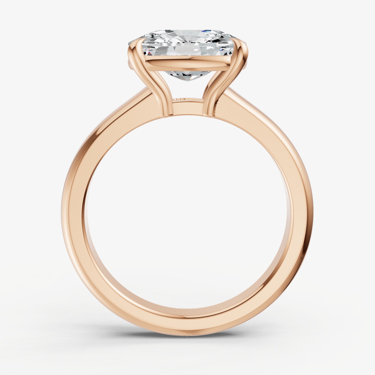 Old Miner East-West Oval Diamond Solitaire Engagement Ring