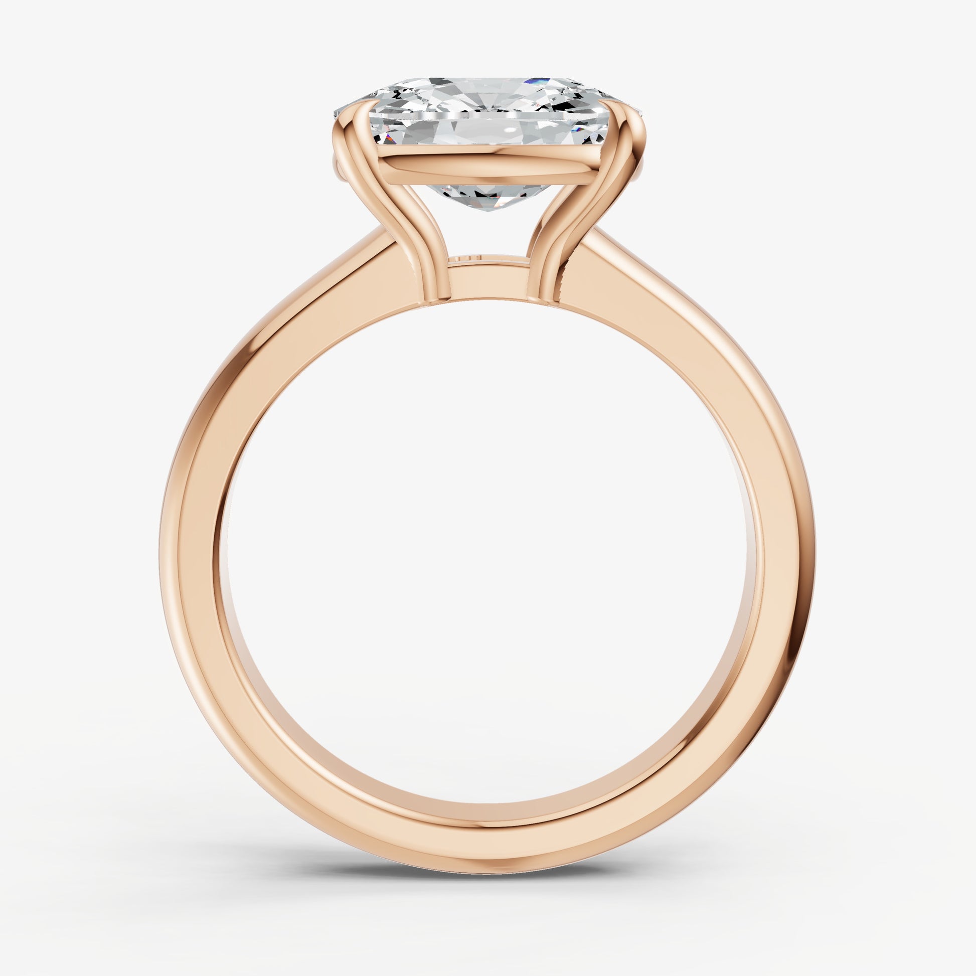 Old Miner East-West Oval Diamond Solitaire Engagement Ring