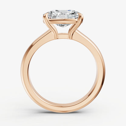 Old Miner East-West Oval Diamond Solitaire Engagement Ring