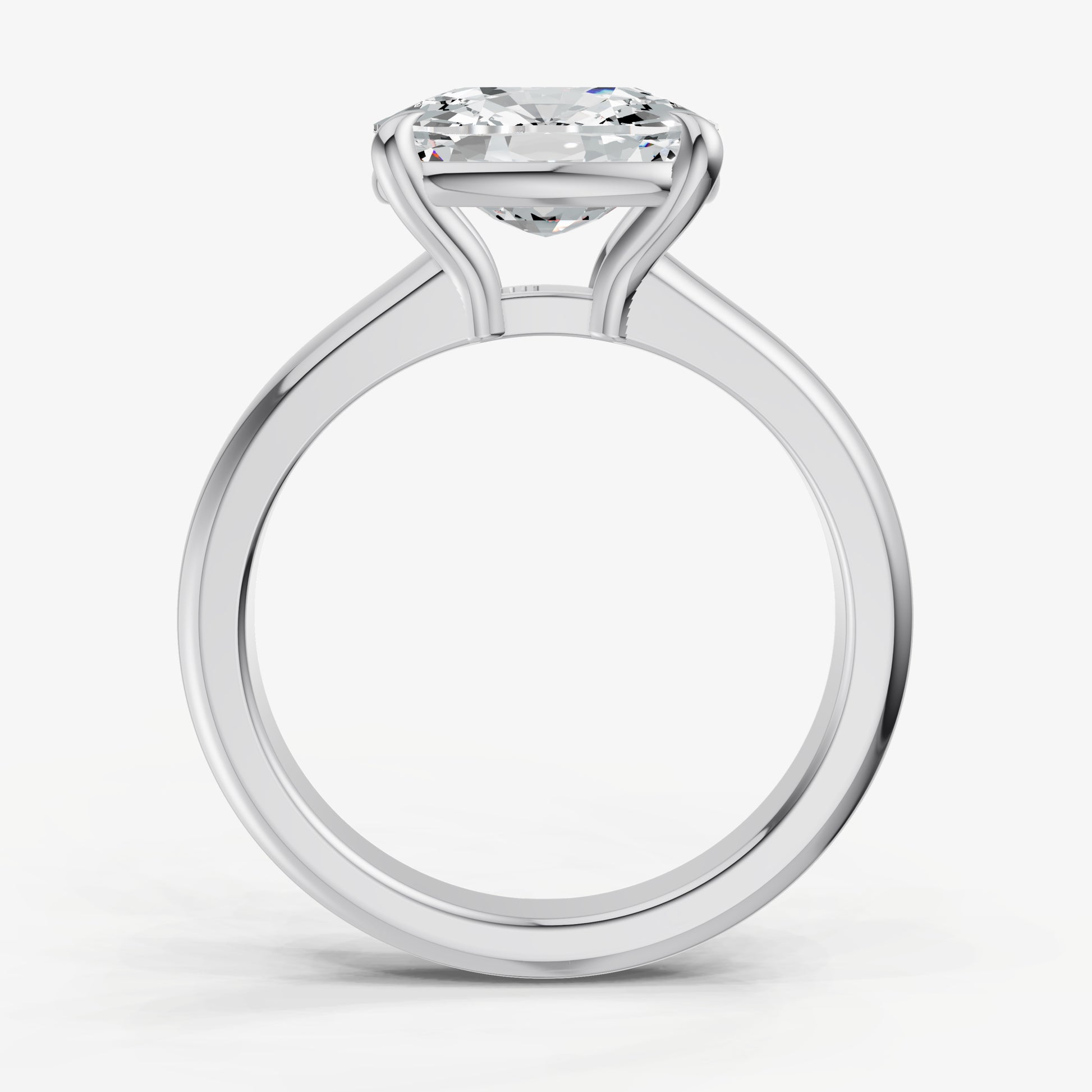 Old Miner East-West Oval Diamond Solitaire Engagement Ring