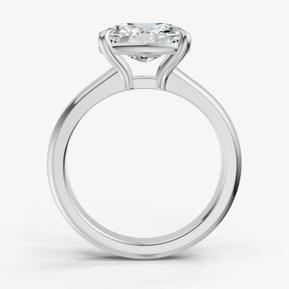Old Miner East-West Oval Diamond Solitaire Engagement Ring