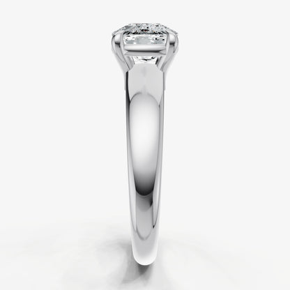 Old Miner East-West Oval Diamond Solitaire Engagement Ring
