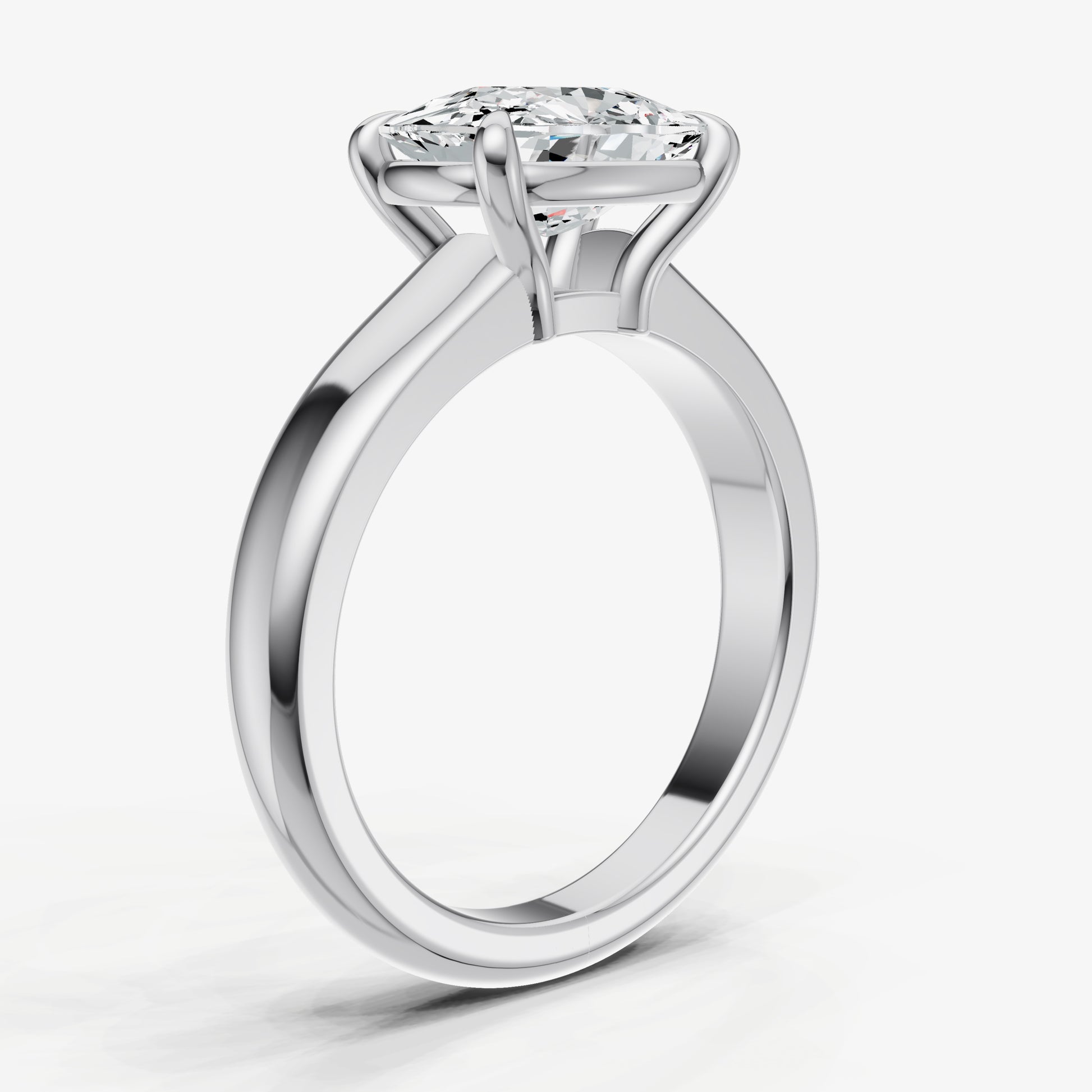 Old Miner East-West Oval Diamond Solitaire Engagement Ring