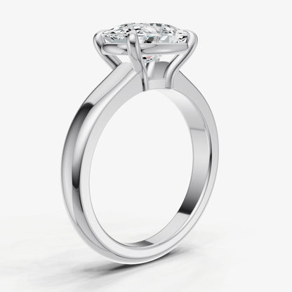 Old Miner East-West Oval Diamond Solitaire Engagement Ring