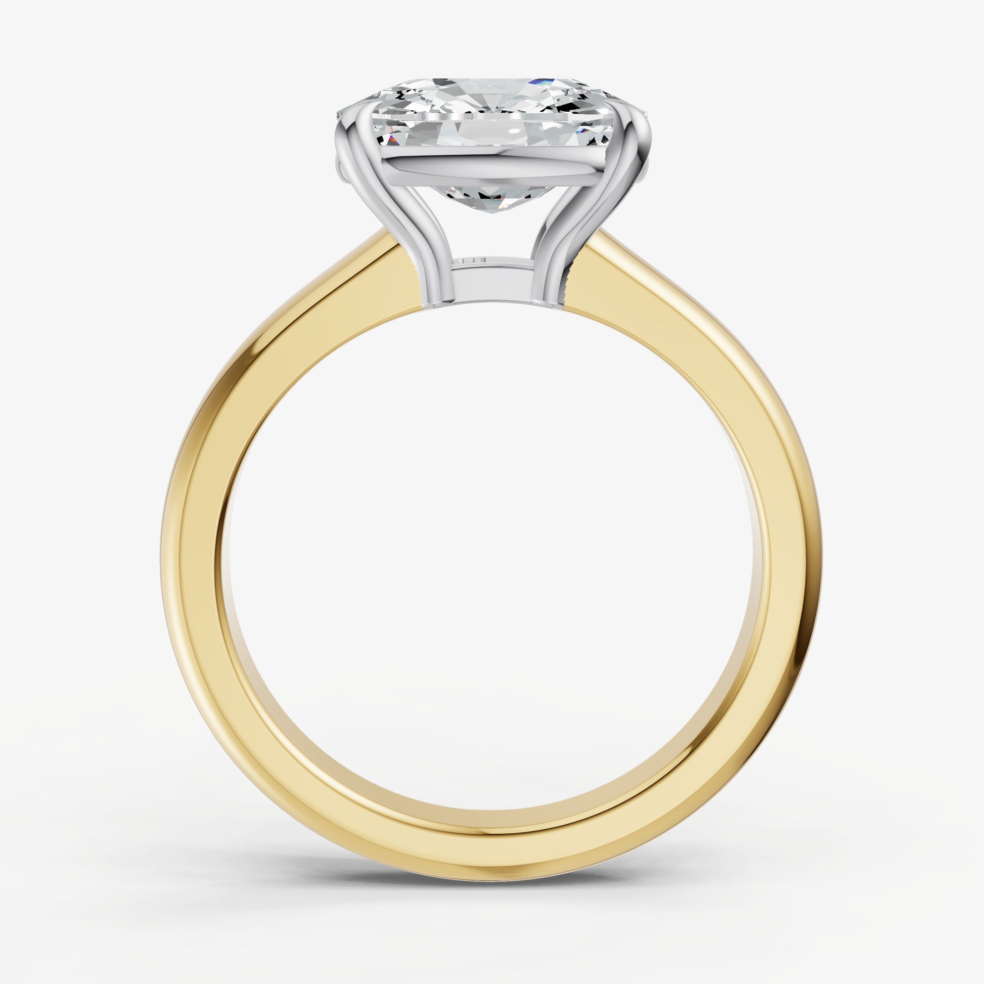 Old Miner East-West Oval Diamond Solitaire Engagement Ring
