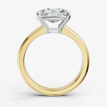 Old Miner East-West Oval Diamond Solitaire Engagement Ring